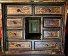 Antique Italian Inlaid Tabletop Cabinet 18th Century Marquetry Wood Chest Rare