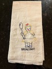 Set 3 Vintage Flour Sack Embroidered Tea Towels  Breakfast Lunch Dinner  18 x28 
