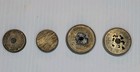 Set Of 4 Antique Brass Imperial Scale Weights 1 Oz   2 Oz Balance Set