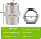 2pcs Hex Nipple 1  X 1  Male Pipe Fittings 304 Stainless Steel 1  Npt Threaded