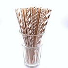 Rose Gold Paper Straws Wedding Birthday Baby Shower Hen Party Drink Tableware
