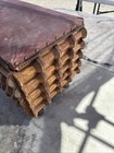 Tramp Art Wooden Storage Box Sewing Spool Bobbin Exterior Footed Chest Antique