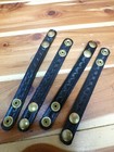 4 Set Hume Black Leather Bw Police Duty Belt Keepers 3 4  Wide Double Brass Snap