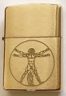 Zippo Windproof Solid Brass Lighter With Engraved Vitruvian Man 62948 New In Box