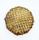 Vintage Yellow Guilloche Enamel Powder Compact W  Yellow Rose