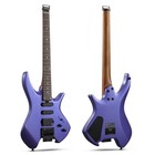 Donner Hlx-500 Headless Guitar - Hss Solid Body Electric Guitar For Gig Purple