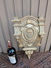 Antique Neo Baroque Maria Regina Monogram Religious Wall Console