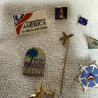Lot 9 Vintage Collectible Delta   International Air Lines Lapel Pins Planes Fly