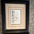 Set Of 2 Black Wood Picture Frames 3x5 Portrait Rear-loading Double Mat