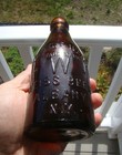 Antique A c    G f  Weber Weiss Beer - Albany  N y  Squat Blob Top Beer Bottle