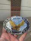 Western Buckle Gold Black Silver American Eagle Cowboy 2  buckle Hebilla Vaquero