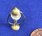 Dollhouse Miniature Smaller Scale  Brass With White Shade Table Lamp