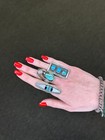Native American Turquoise Sterling Silver Ring Size 11