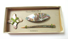 Antique Anco Abalone Boxed Sewing Accessories Shuttle Thread Winder