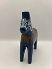 Vintage Swedish Blue Wooden Dala Horse