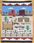 Navajo Indian Pictorial Story Pictograph Hand Woven Rug Textile Monument Valley