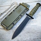 6  Mtech Military Kabai Tactical Combat Fixed Blade Neck Knife W  Chained Sheath