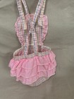 Vintage Stoneswear For Everywhere Toddler Onepiece 2t Swimsuit Plaid Pink Ruffle