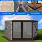 Pop-up 12 X12ft Camping Gazebo Camping Canopy Shelter 6 Sided Sun Shade Portable