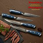 6-piece Damascus Steak Knife Set Chef Kitchen Knife Home Bbq Tool Cutlery Blue