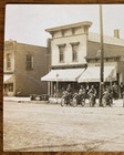 Antique Rppc Newaygo  Mi 1904-18 Group Photograph Motorcycle Bikes  Store Fronts