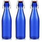 3 Pcs Glass Bottle 500 Ml   16 9 Oz Decorative Bottles 16 9oz Cobalt Blue