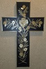 Wheat Inlay Cross Signed By Judy Varoz Long 2005   