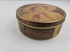 Vintage Coca Cola Round Collectible Cookie Tin Bristolware Girl 7 25in 1984