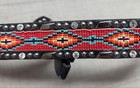 Vintage Beaded Native American Indian 38 Buckle Belt Southwestern Leather Ariat