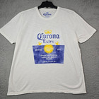 Lucky Brand Corona Beer Shirt Mens Xl Extra Large White Faded Bar Casual Nwt C