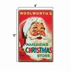 Santa Claus Tin Sign 1950 Vintage Replica Woolworths Christmas Metal Poster
