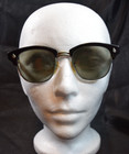 Rare Vintage 60 s American Optical Ao Horn Rim Browline Sunglasses Chrome - Read