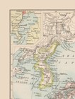 Historic Map - Japan Korea - Bartholomew 1892 - 23 X 30 38 - Vintage Wall Art