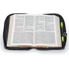 Leather Bible Cover Case Zippered Organizer Handle Black Book Carry Bag