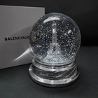 Balenciaga Large Silver Eiffel Tower Snow Globe Dome With Box