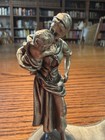 Antique Unique Vintage Bronze Brass Sculpture Statue Figure Mother And Child