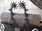 August Buermann Texas Rangers Antique Vintage Spurs With Concho Straps Rare 