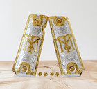 Scarface Cachas Tony Montana Gold Plated Govermment 1911 Gun Grips Mexican Style