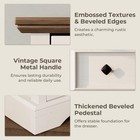 Farmhouse 6 Drawer Dresser 48 Tall Antique White Natural Texture Metal Handles