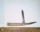 Vintage Robertson Shruedge 622382 Two Blade Trapper Bone Handle
