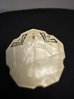 Vintage Art Deco Amber Glass Vanity Powder Jar With Bakelite Lid