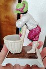 Antique German  Boy Leaning On Basket With Grapes Match Striker Match Holder