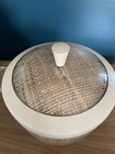 Vintage Mcm Raffia Ware Ice Bucket Thermal Insulated Burlap Raffia Tan Beige