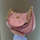 Teri Shoulder Bag In Signature Canvas Powder Pink Cal51 Outlet New