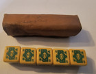 Vtg Bakelite Catalin Butterscotch Poker Dice 5 Pc Set   5 8  Die 1930 s 40 s
