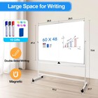 Double-sided Mobile Whiteboard With Stand 60 X 48 In Adjustable Dry Erase Board
