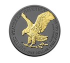 2026 1 Oz Silver  1 Black Eagle Ruthenium Edition 24kt Gold Gilded Us Coin W box