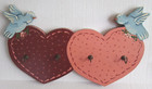 Vintage Wooden Double Heart Blue Bird Wall Key Holder Decor Hook 17 5  4 Prong