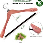 10 Pack American Red Cedar Wood Coat  Suit Hangers With Extra Wide Shoulder