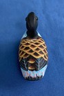 Vintage Hand Carved Hand Painted Wood Duck Decoy Glass Eyes Feathers Miniature 